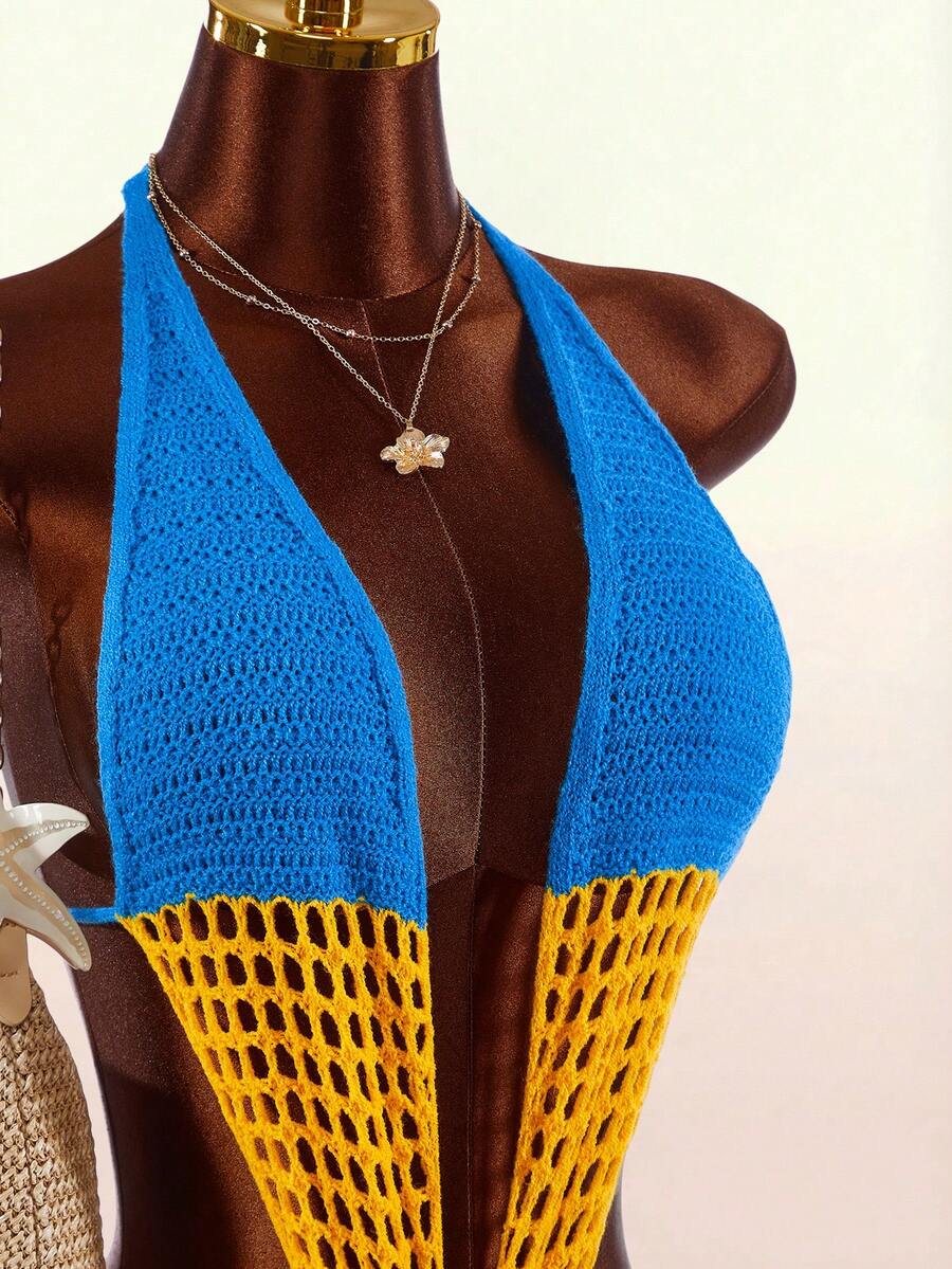Blue Current Striped Halter Unitard — product image 5