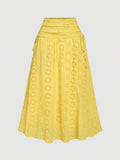 British Bow Embroidered Midi Skirt front view