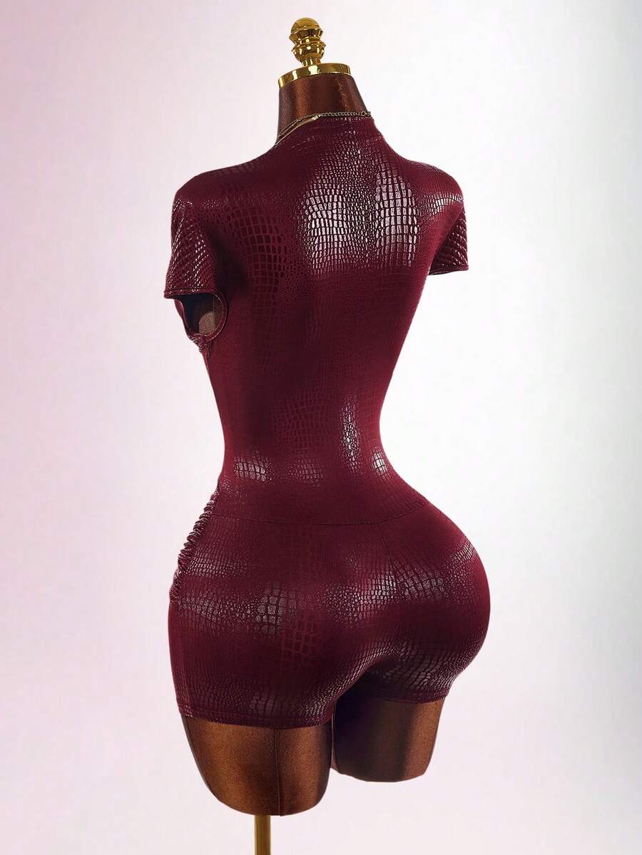 Burgundy Knotline Deep-V Jumpsuit — product image 4