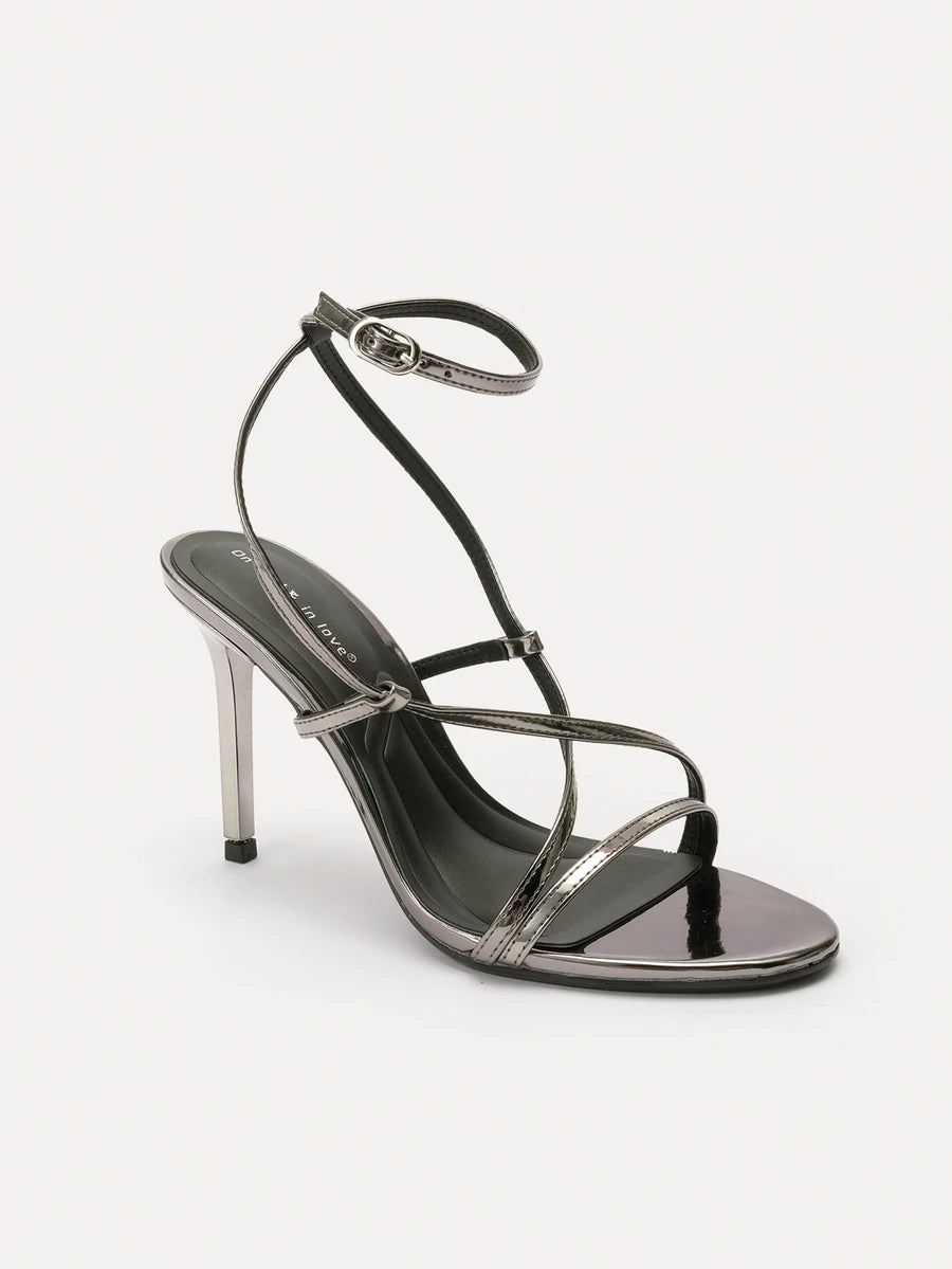 Criss-Cross Open-Toe Stiletto Sandals - view 4