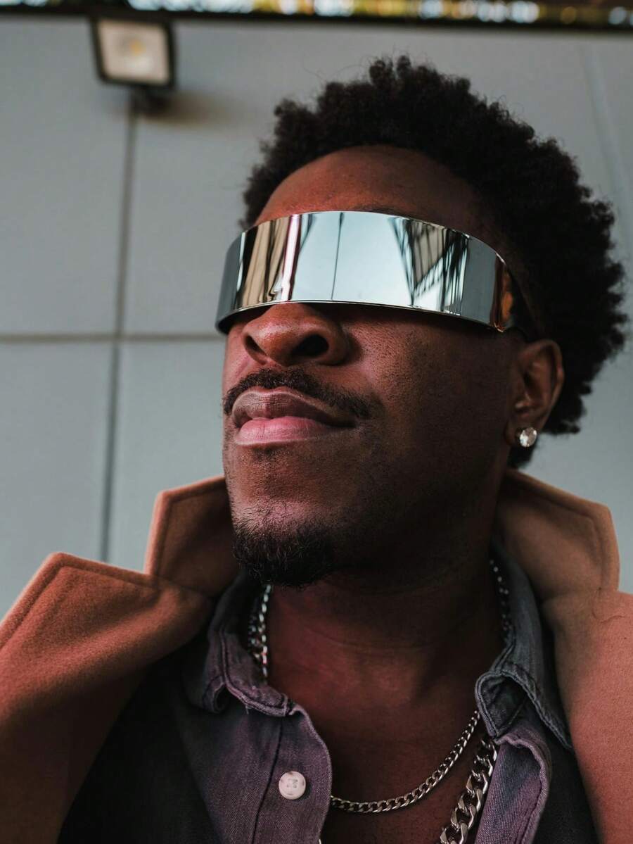 Cyberpunk Mechanical Wraparound Glasses - view 2