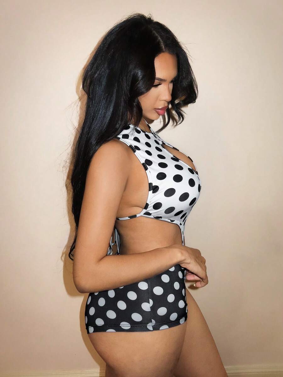 Dot Desire Cutout Romper — product image 5