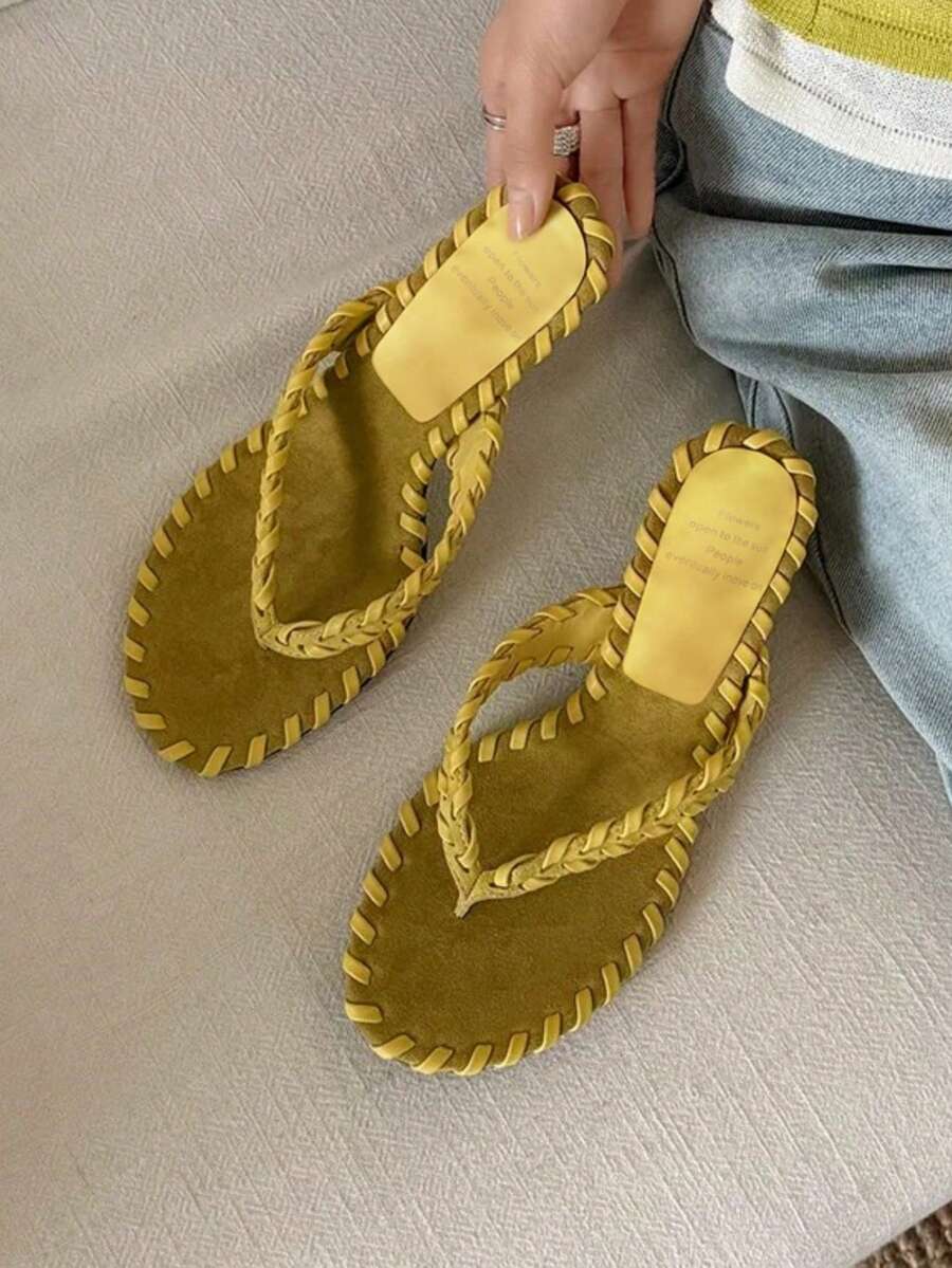 French Square-Toe Thong Stiletto Sandals - view 4