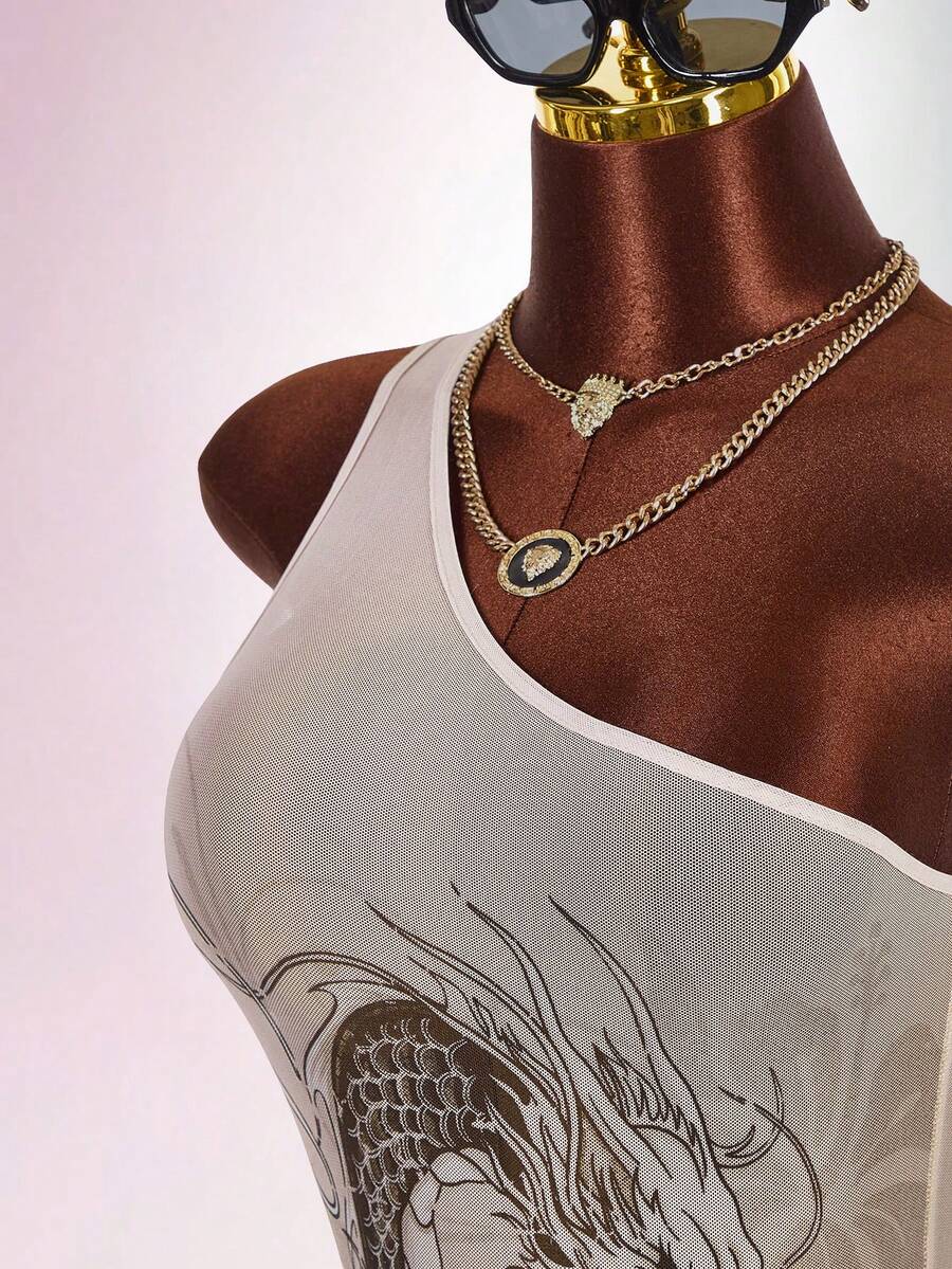 Gallery Muse One-Shoulder Mesh Cover-Up — product image 4