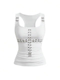 Metal Cross Cutout Sleeveless Top - view 1