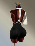 Monochrome Motion Halter Romper — product image 2
