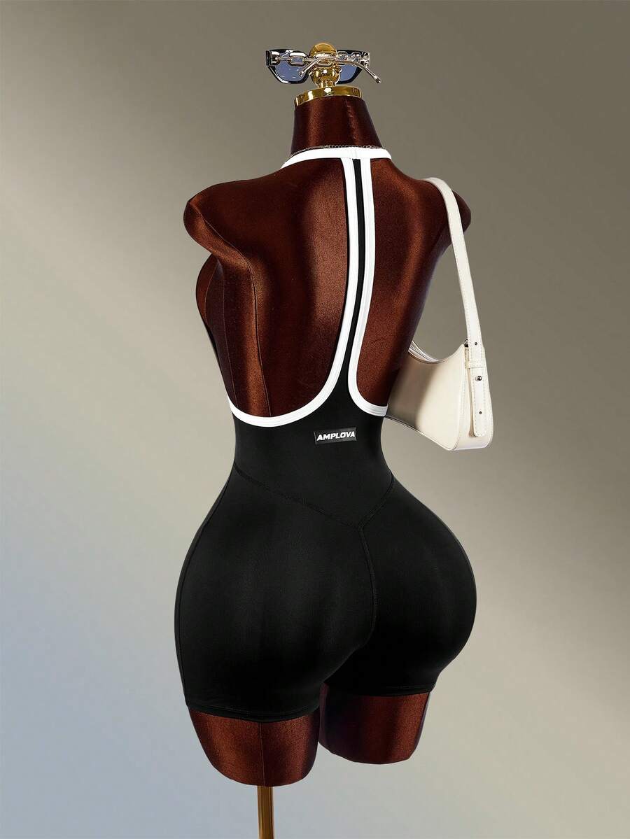 Monochrome Motion Halter Romper — product image 2