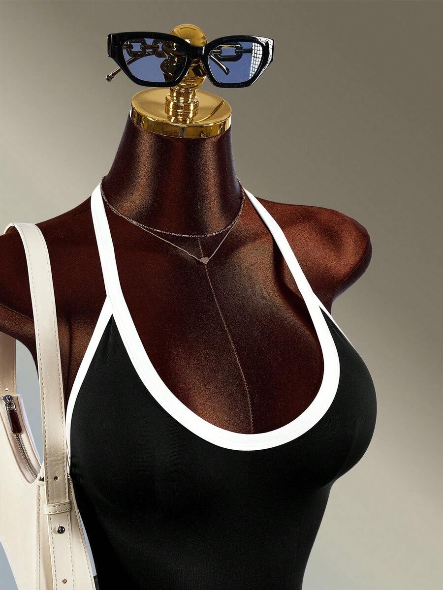 Monochrome Motion Halter Romper — product image 6