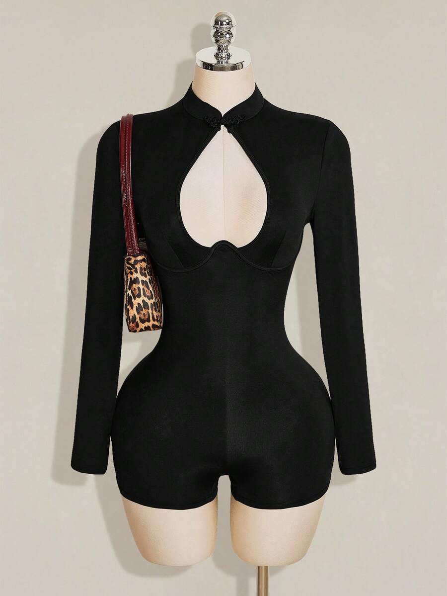 Noir Icon Cutout Romper — product image 1