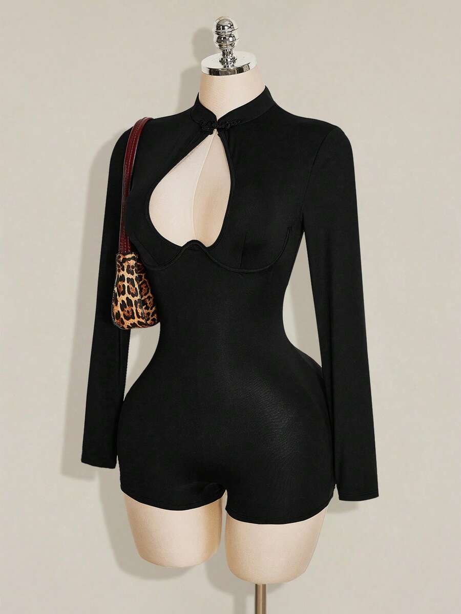 Noir Icon Cutout Romper — product image 5