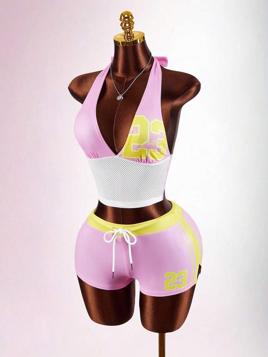 Pink Eclipse Mesh Two-Piece Set — product image 1