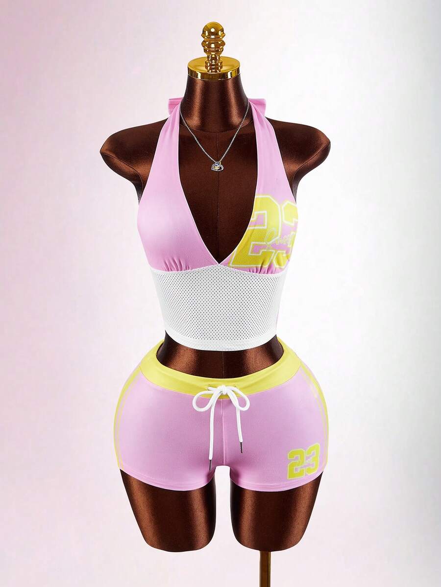 Pink Eclipse Mesh Two-Piece Set — product image 4