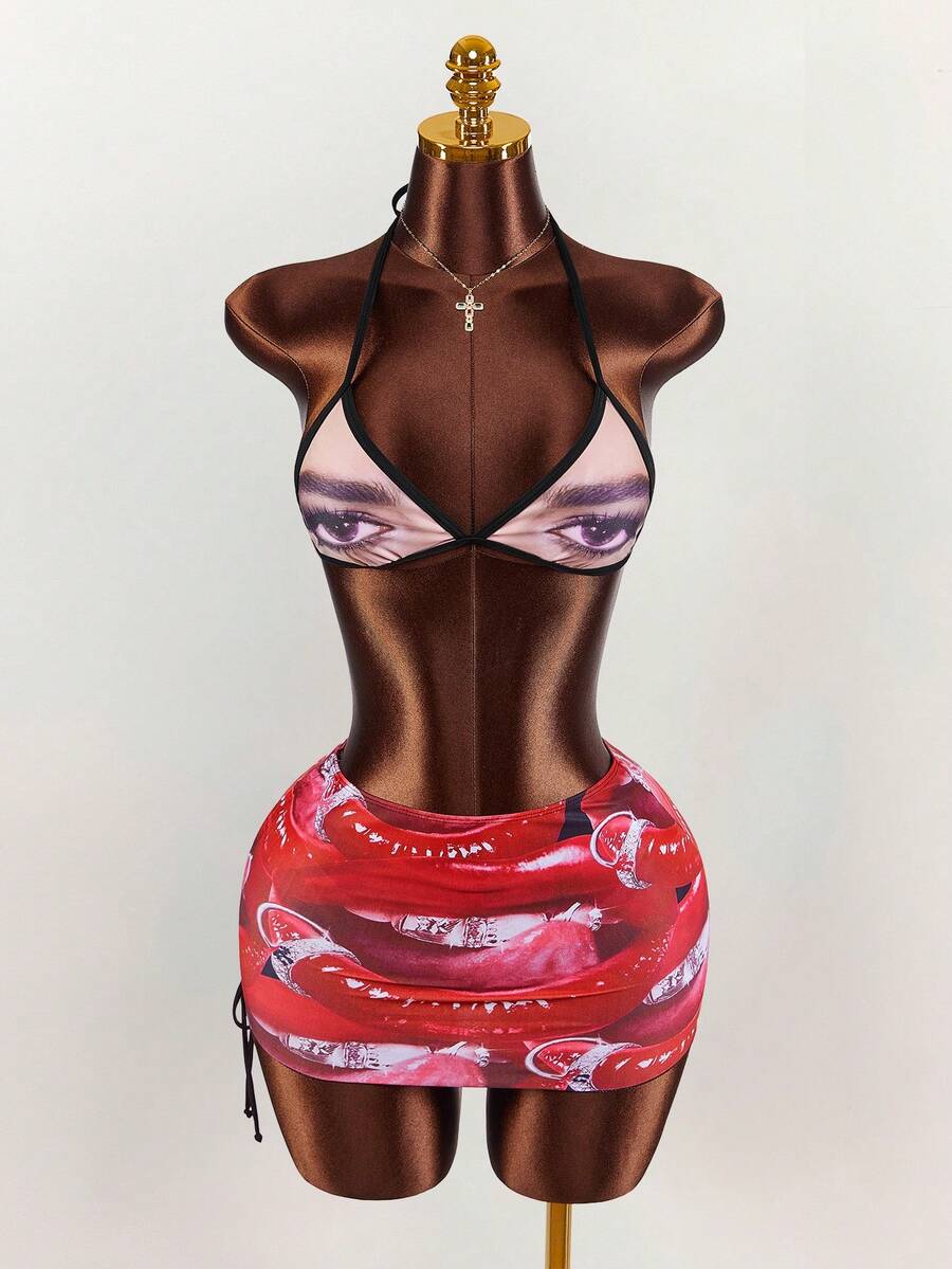 Pink Voltage Graffiti Three-Piece Swim Set — product image 2