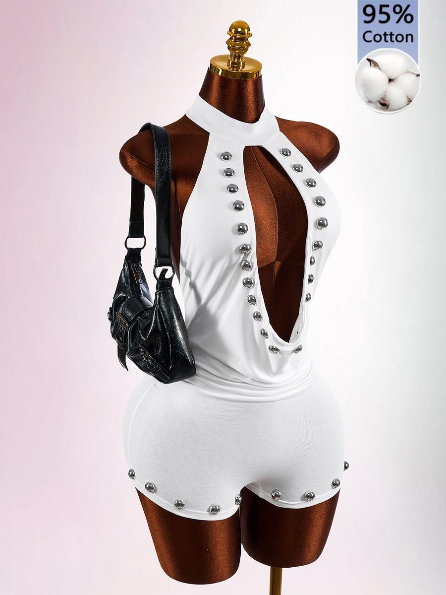 Rivet Backless Street Jumpsuit - view 4