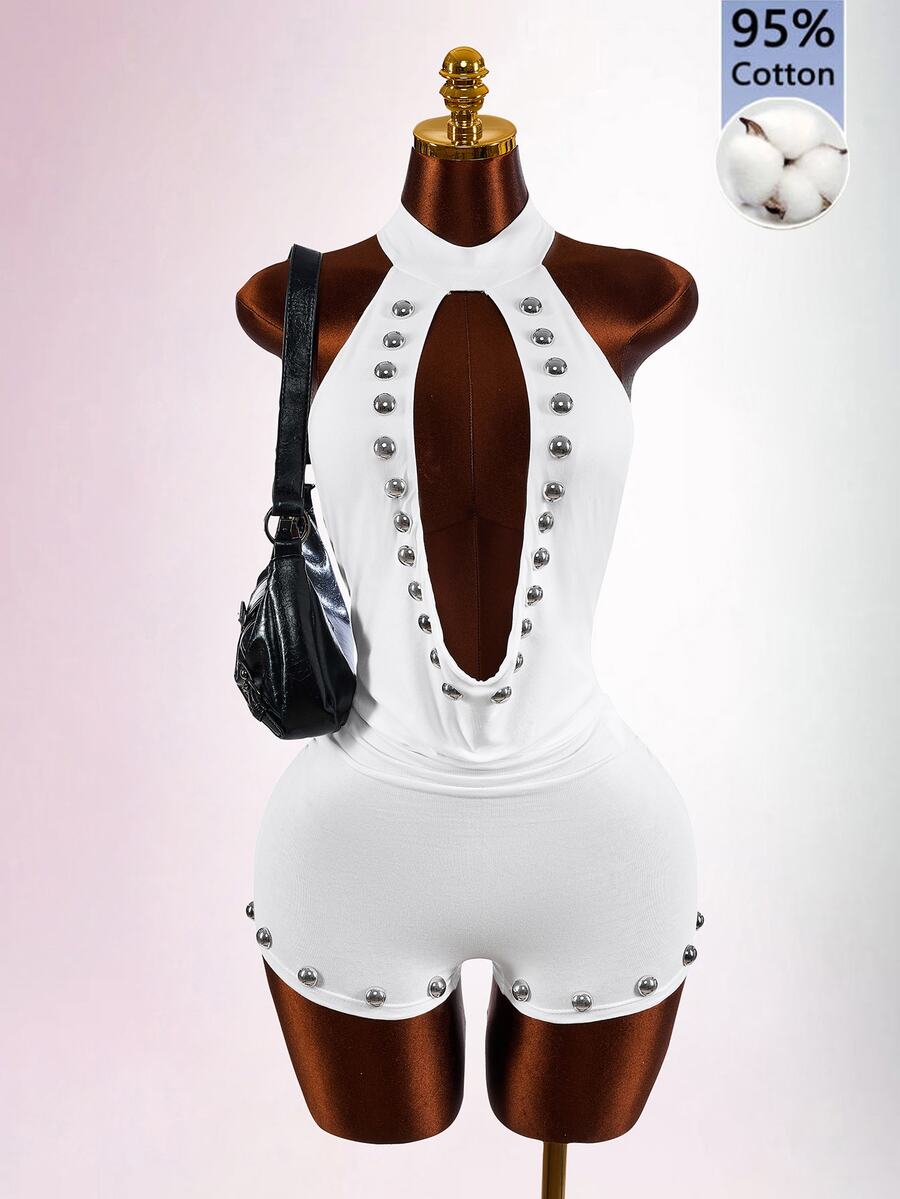 Rivet Backless Street Jumpsuit - view 9