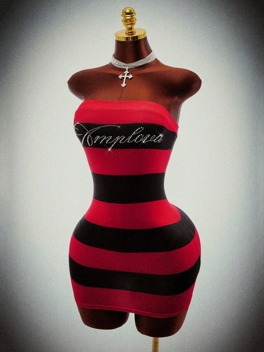 Rouge Static Rhinestone Mini Dress — product image 1