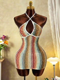 Sandstone Cross-Tie Knit Mini Dress — product image 1