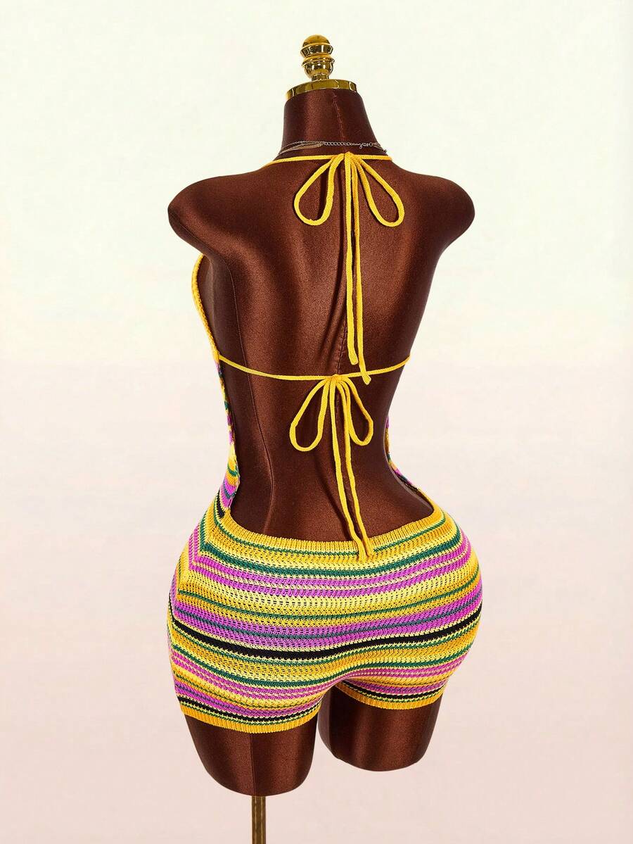 Stripe Siren Halter Knit Jumpsuit — product image 2