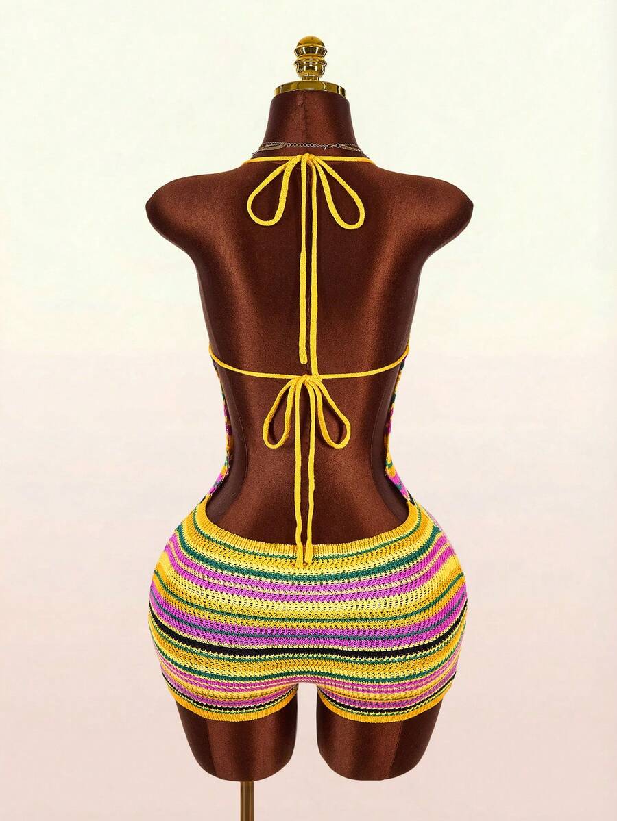 Stripe Siren Halter Knit Jumpsuit — product image 3