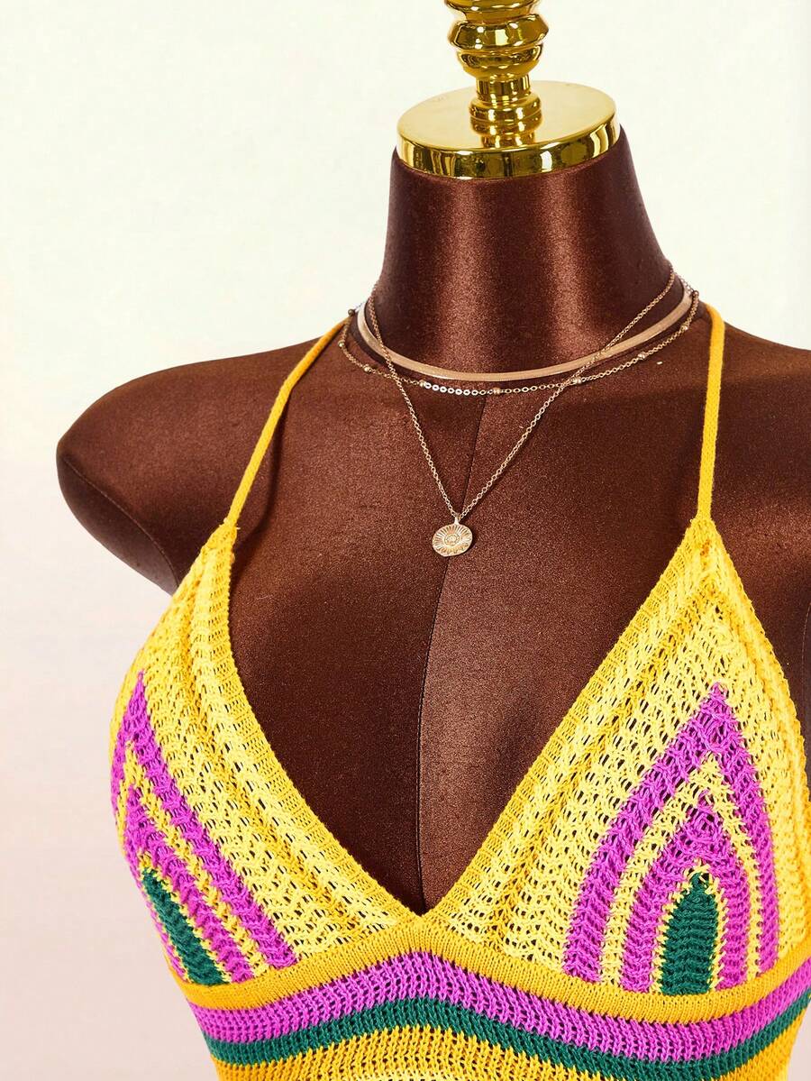 Stripe Siren Halter Knit Jumpsuit — product image 4