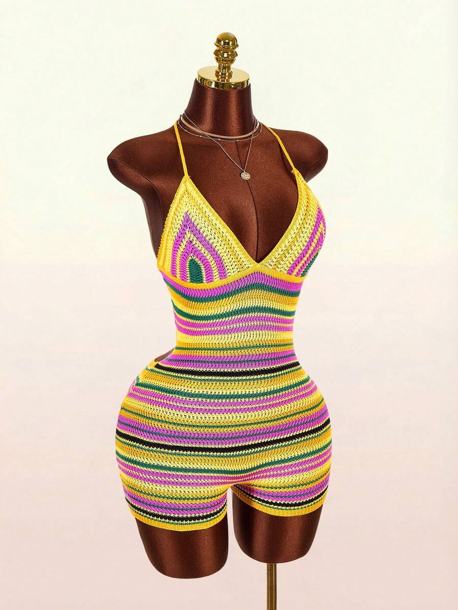Stripe Siren Halter Knit Jumpsuit — product image 5