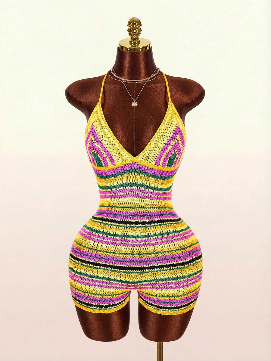Stripe Siren Halter Knit Jumpsuit — product image 8