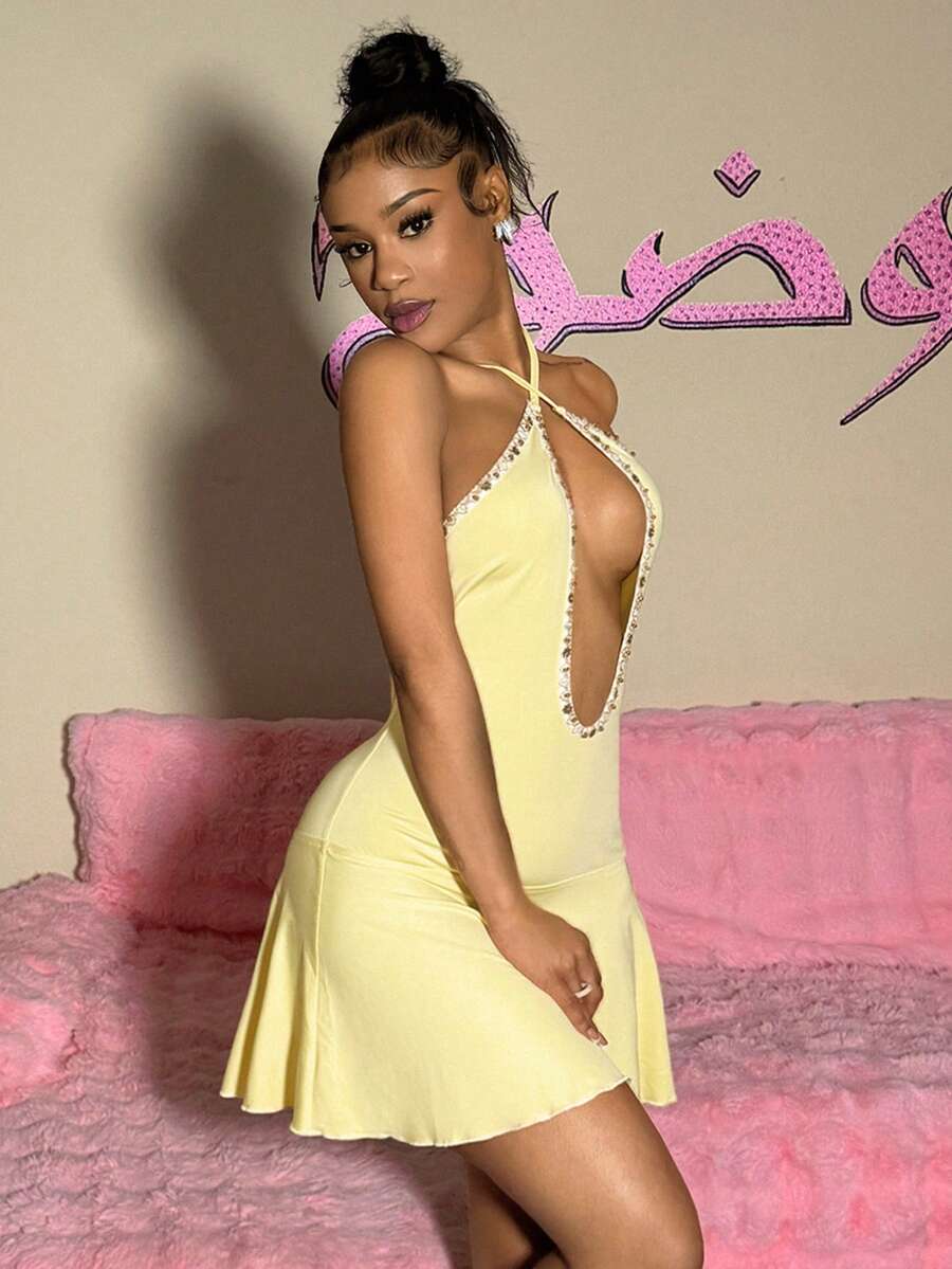 Sunline Halter Mini Dress — product image 1