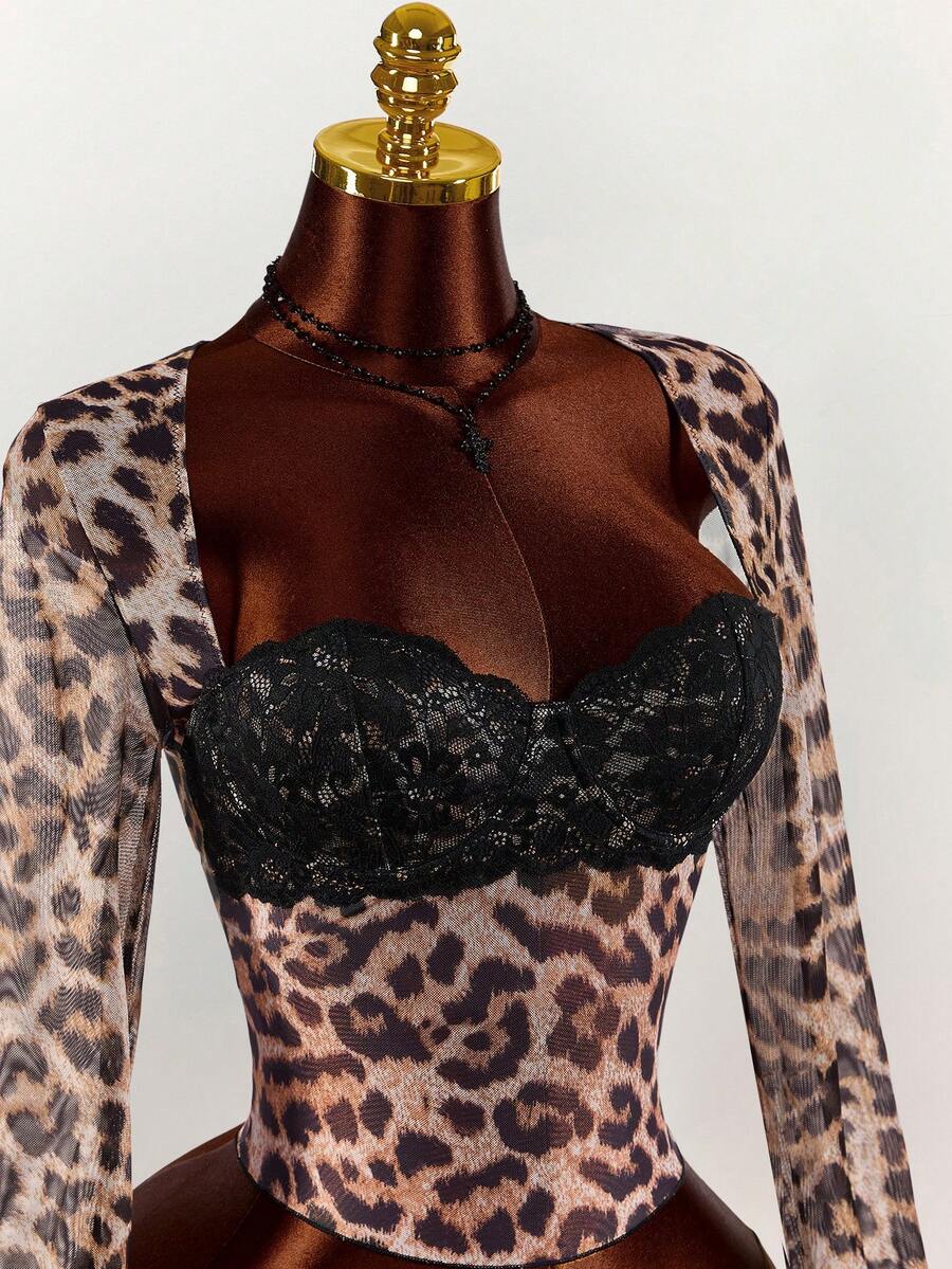 Wild Lace Leopard Long-Sleeve Top — product image 1