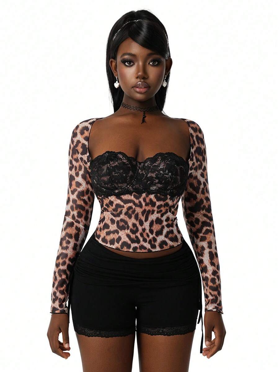 Wild Lace Leopard Long-Sleeve Top — product image 7