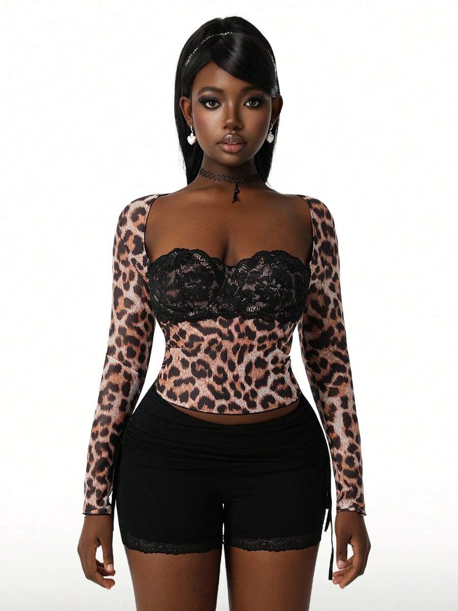 Wild Lace Leopard Long-Sleeve Top — product image 8