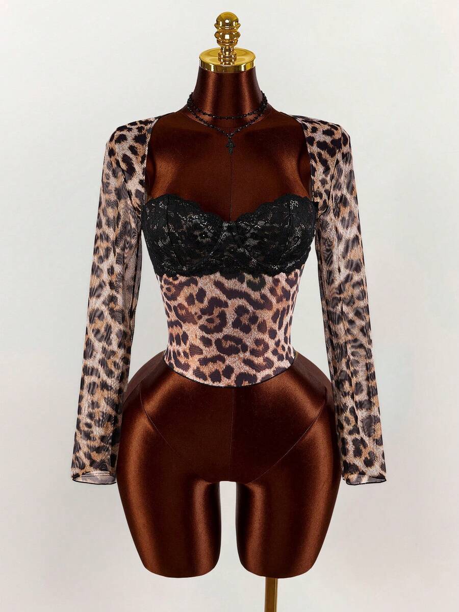 Wild Lace Leopard Long-Sleeve Top — product image 9