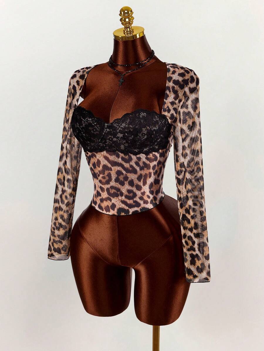 Wild Lace Leopard Long-Sleeve Top — product image 11