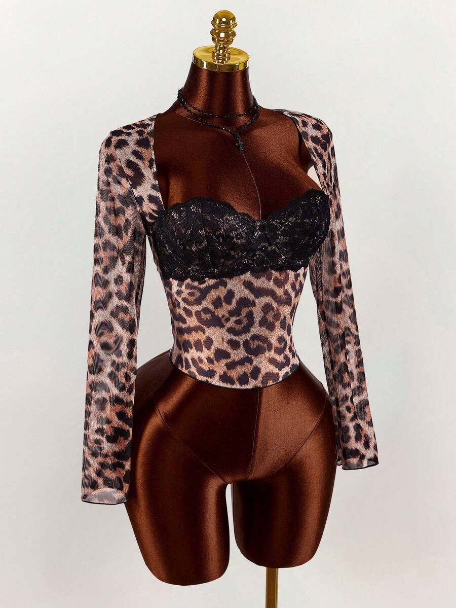 Wild Lace Leopard Long-Sleeve Top — product image 12