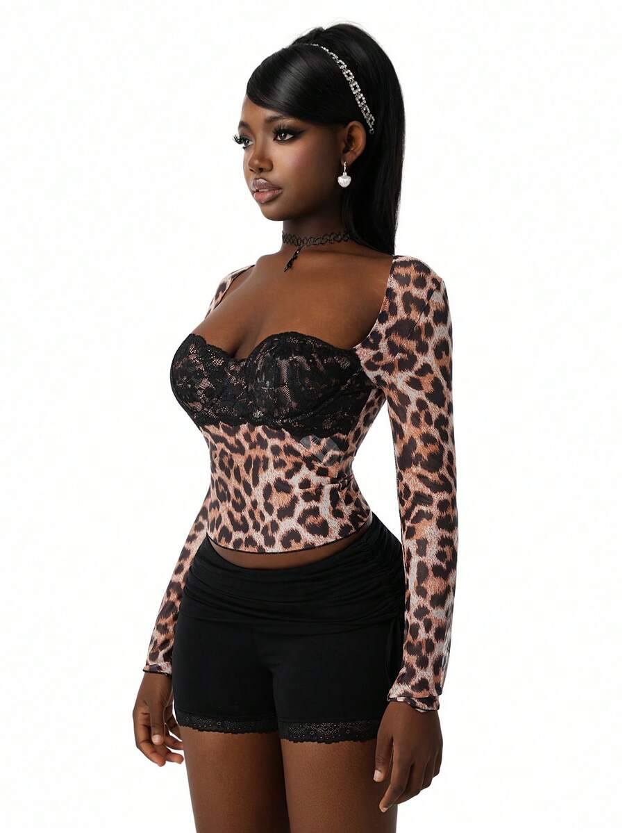 Wild Lace Leopard Long-Sleeve Top — product image 15